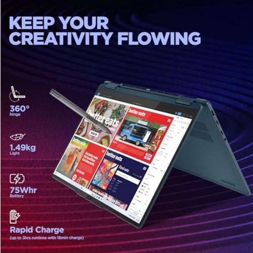 Image of Lenovo Yoga 7 Intel Evo Core Ultra 5 125H Built-in AI 14 inch(35.5cm) WUXGA-OLED 400Nits 2-in-1 Laptop (16GB /1TB SSD /Win 11 /Office 2 Year Onsite Warranty + Accidental Damage Protection