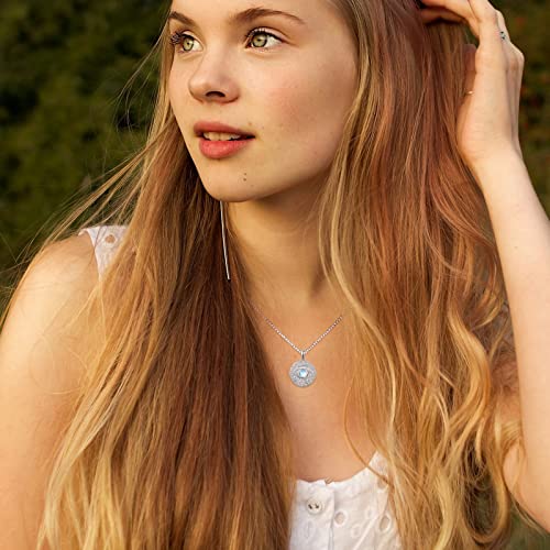 TUGHRA Evil Eye Necklace S925 Sterling Silver Evil Eye Pendant Necklaces Protection Jewelry Amulet Gift for Women Girls Boys Men Birthday Anniversary3