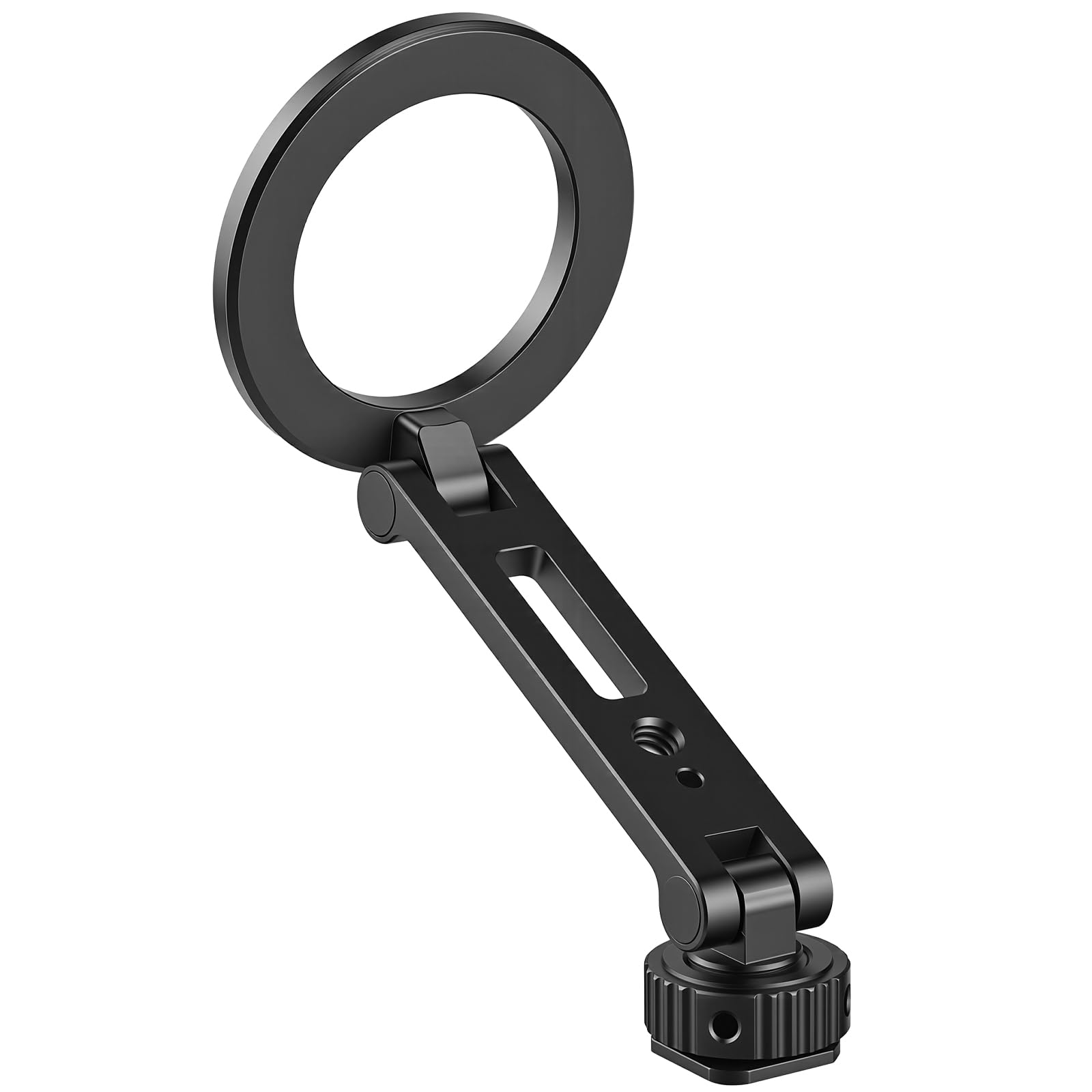 Soporte de trípode para teléfono con zapatos fríos, adaptador de trípode de metal para smartphone compatible con iPhone, soporte para teléfono celular multiángulo, agarre de teléfono de mano