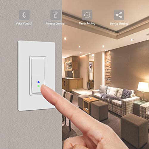 Youngzuth WSL0201 Smart Light Switch Single Push Buttons, No Neutral Wire,No Hub Required Single Live Wire Push Button,Remote Control Compatible thumb #4