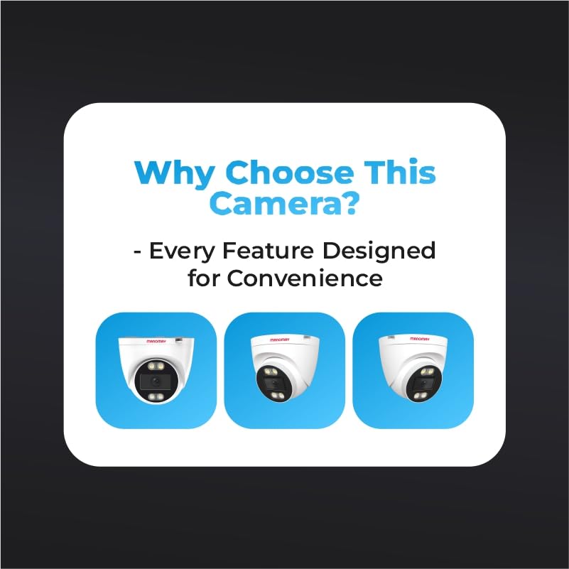 Image of MANOMAY 3MP WiFi CCTV Dome Camera (Pack of 2) BIS-ER STQC Certified, Full Color Night Vision, AI Human Detection, 2-Way Audio, 10X Zoom, Memory Card Up to 256GB, Cloud Storage, Alexa Support
