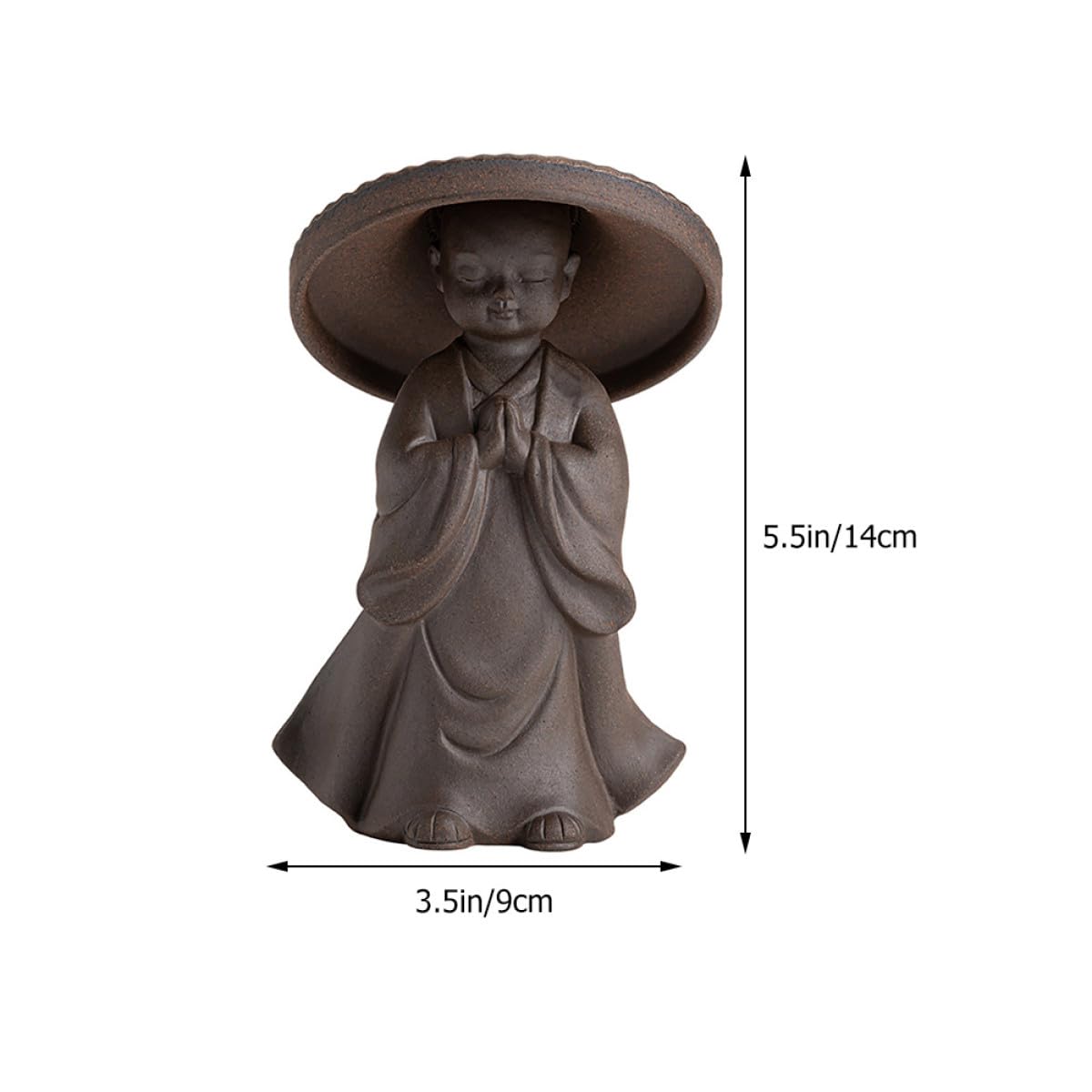 Filtre à Thé et Infuseur à Thé de Moine Marron en Céramique Ornement Décoratif Pratique pour Décorer l'espace de Vie