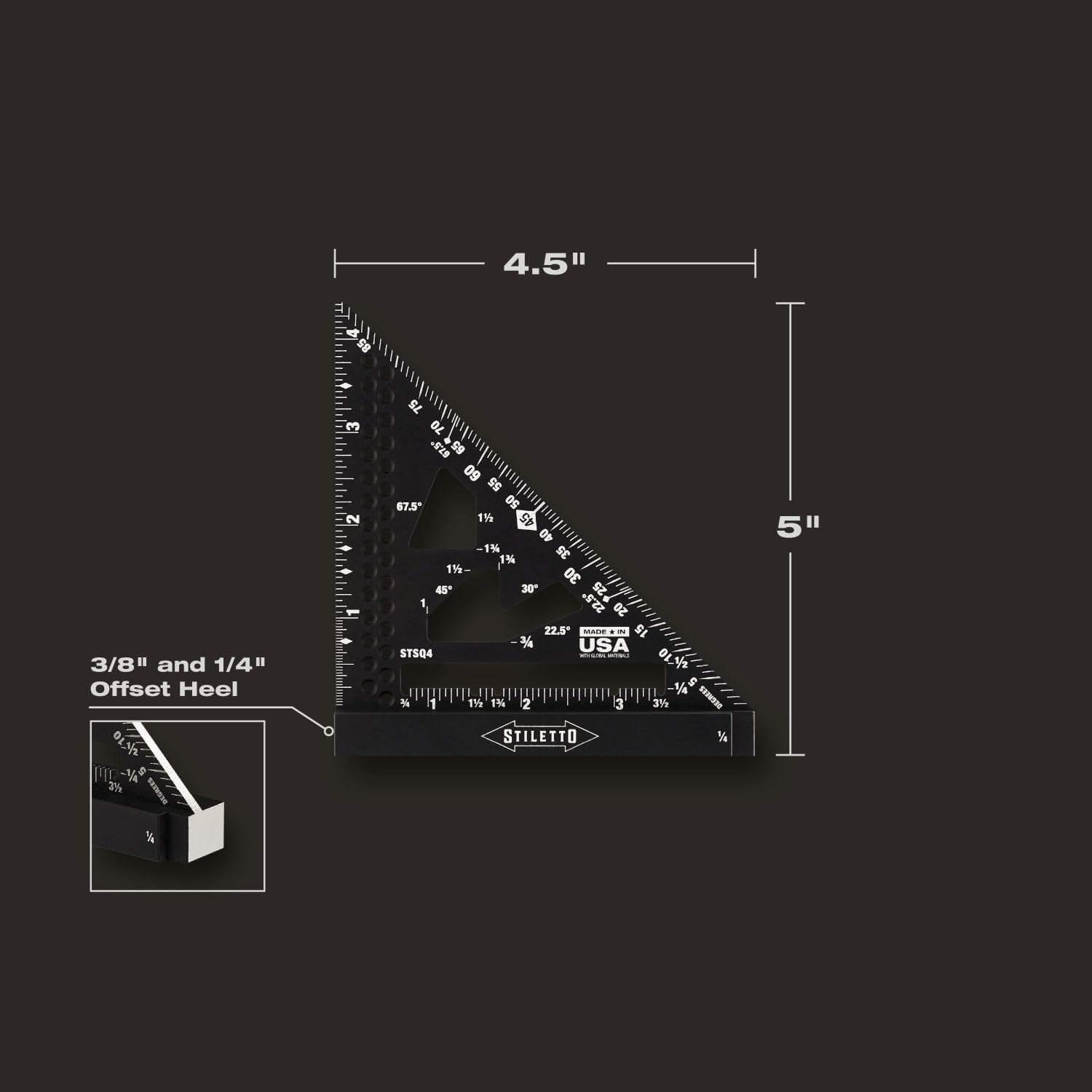 Stiletto STSQ4 4-1/2 Inch Trim Square