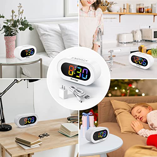 Image of QUTTEL Digital Mirror Alarm, LED Bedside Clock with Temperature, Snooze, Voice Control Makeup Mirror Adjustable Brightness LED Clock (ELECTROL)