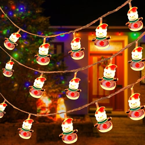 ZoneYan Lichterkette Schneemann, 3M 20 LED Weihnachtsdeko...