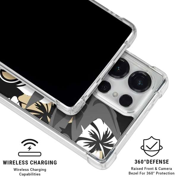 Skinit Clear Phone Case Compatible with Galaxy S25 Ultra - Officially Licensed NFL New Orleans Saints Tropical Print Design