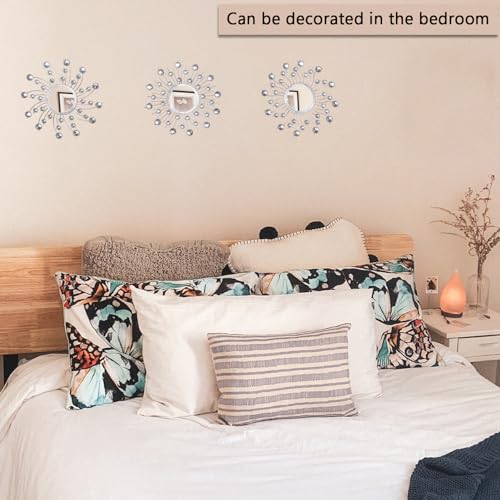 Mirror Wall Decor Metal Sun Mirror Wall Art Decorative Mirrors Home Decor Sunburst Mirror Hanging Living Room Bedroom Entryway, Style 1 - Image 6