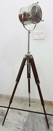 Marine Chrome Designer Search Light Floor Lamp Nautical Spot Light Ship with Tripod Stand