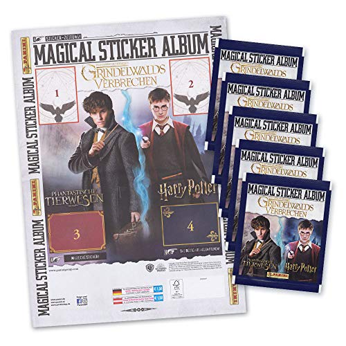 Preisvergleich Produktbild Phantastische Tierwesen 2 - Grindelwalds Verbrechen Sticker Album + 5 Booster - deutsche Ausgabe