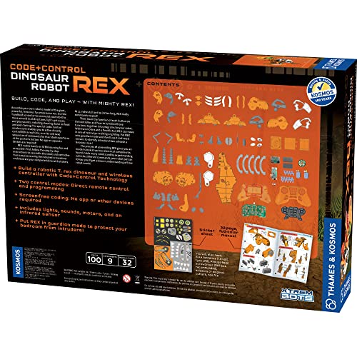Thames & Kosmos Code+Control Dinosaur Robot Rex Robotics & Engineering Stem Kit | Build & Program A Robotic T. Rex | Includes Sensor, Motor, Lights & Sounds | No App Required | Ages 8+ #TOP1