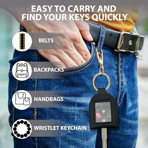 Image of Leather Keys Sleeve for Broken Car Key Loop Replacement, Keychain Cover Cute Protector and Holder for Men, Women