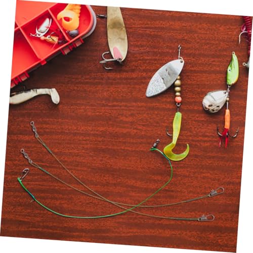 30pcs Líderes de Pesca de Acero con Ganchos y Mosquetones miniatura 6