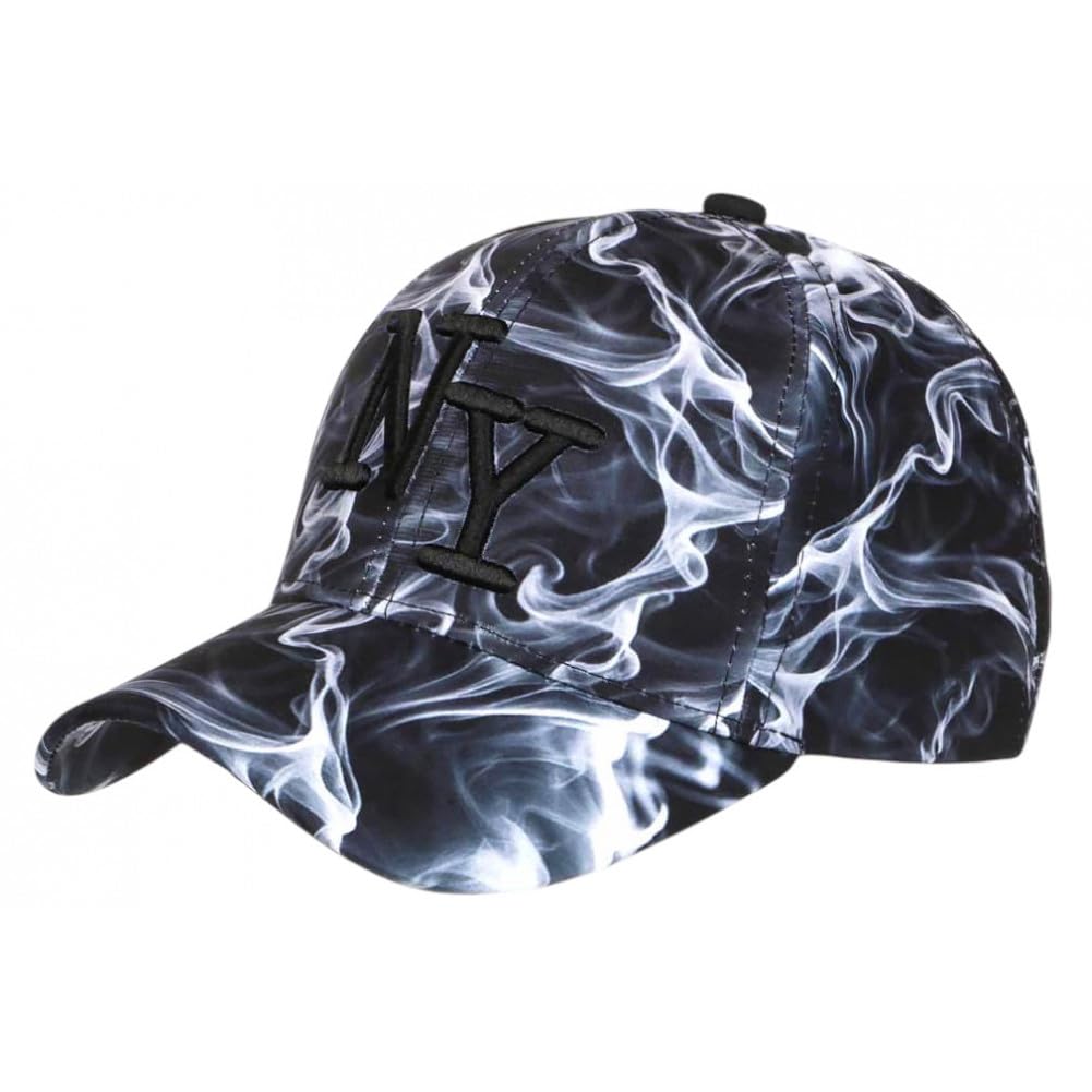 Hip Hop Honour Casquette NY Enfant Flamme Blanche Noire Look Streetwear - Garçon Fille 7 a 12 Ans