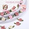 100 PCS 15mm Multicoloured Mini Rose Flowers, Satin Ribbon Bows Appliques, Mini Roses for Crafts, DIY Sewing Craft Accessories, Wedding Bride Gift Decoration, Fabric Ribbons #2