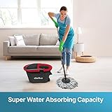 delka Spin Mop and Bucket Set – Easy Foot Pedal Water Removal, 360° Swivel Motion, Includes 2 Microfibre Mop Heads, All-Surface Cleaning, Splash Guard for Clean Mopping (Spin Mop Black and Red) - Image 6