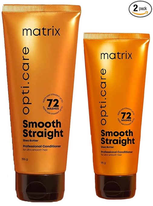 Matrix Opti Care Smooth Straight Professional Conditioner for Ultra Smooth Intensely Moisturized Hair with Shea Butter, Paraben Free, 196g & MATRIX…
