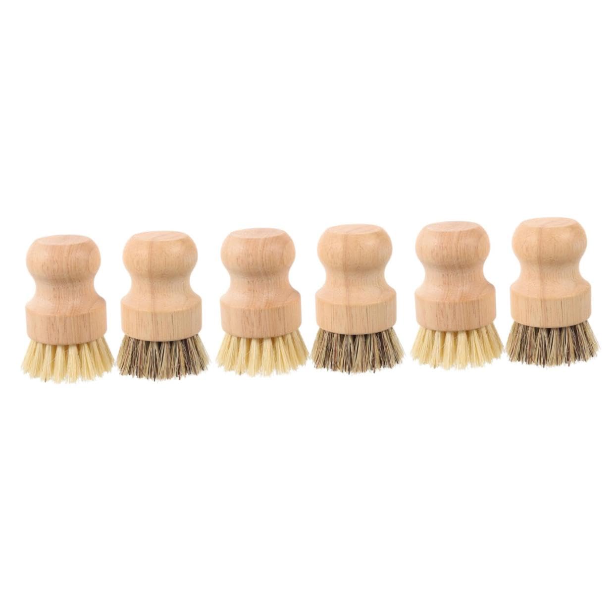 3 Series Cepillo De Cocina Mango Ergonómico Y Cerdas Resistentes para Limpieza De Utensilios Verduras Y Fregaderos Cepillo Multifuncional De Madera 2 Piezas X 3