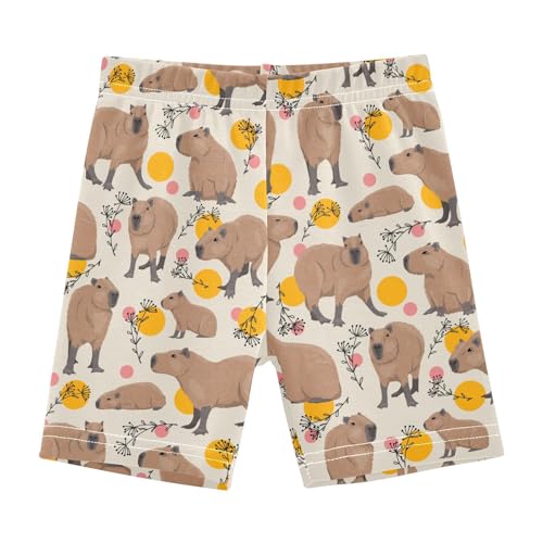 JHKKU Girls Capybara Shorts Cotton Cartwheel Bike Kids Biker Under Dress Dance Short Girl Clothes 4T