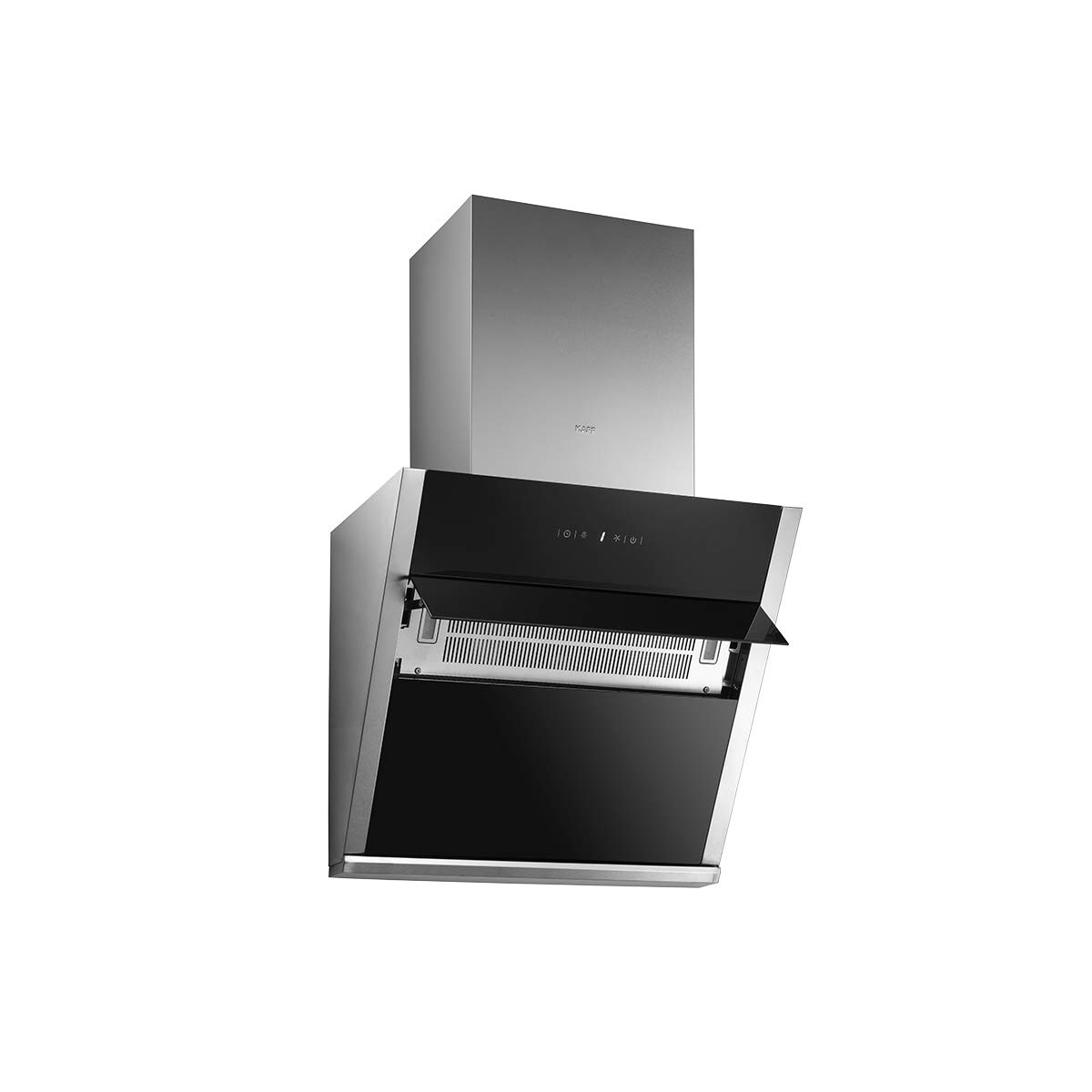 Kaff 60 cm 1250 m³/hr Auto-Clean Angular Kitchen Chimney (MARBELLA 60 BLK, Filterless technology, Touch Control, Black)