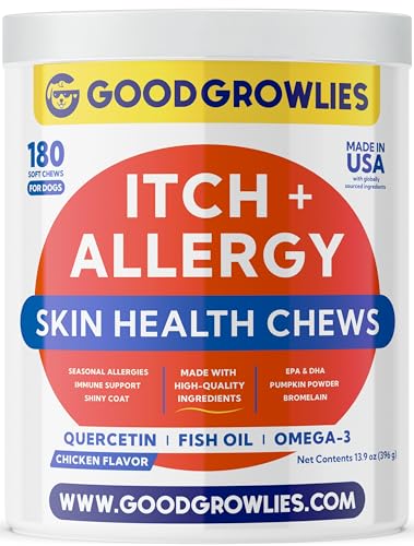 Dog Allergy Relief Chews — Anti-Itch Skin & Coat Supplement: No Fillers, Just Flavor - Itchy Skin Relief Treatment w/Omega 3 Fish Oil - Itching&Paw Licking - Dry Skin&Hot Spots - BBQ Chicken
