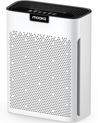 Air Purifiers for Home Large Room 2200 Ft² with Washable Filters, MOOKA H13 HEPA Air Purifier for Home Pets Bedroom with Fragrance, Air Cleaner for Smoke Dust Pollen Pets Hair Odor, KJ190L White