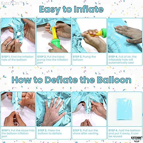 Image of KatchOn Light Blue 0 Balloon Number 40 Inch