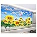 Produktbild Meaosy Goldene Gelbe Ältere Tapetensonnenblume Lächelnde Blumensonnenscheinregenbogen Fernsehhintergrundwand Tapete -400X280Cm