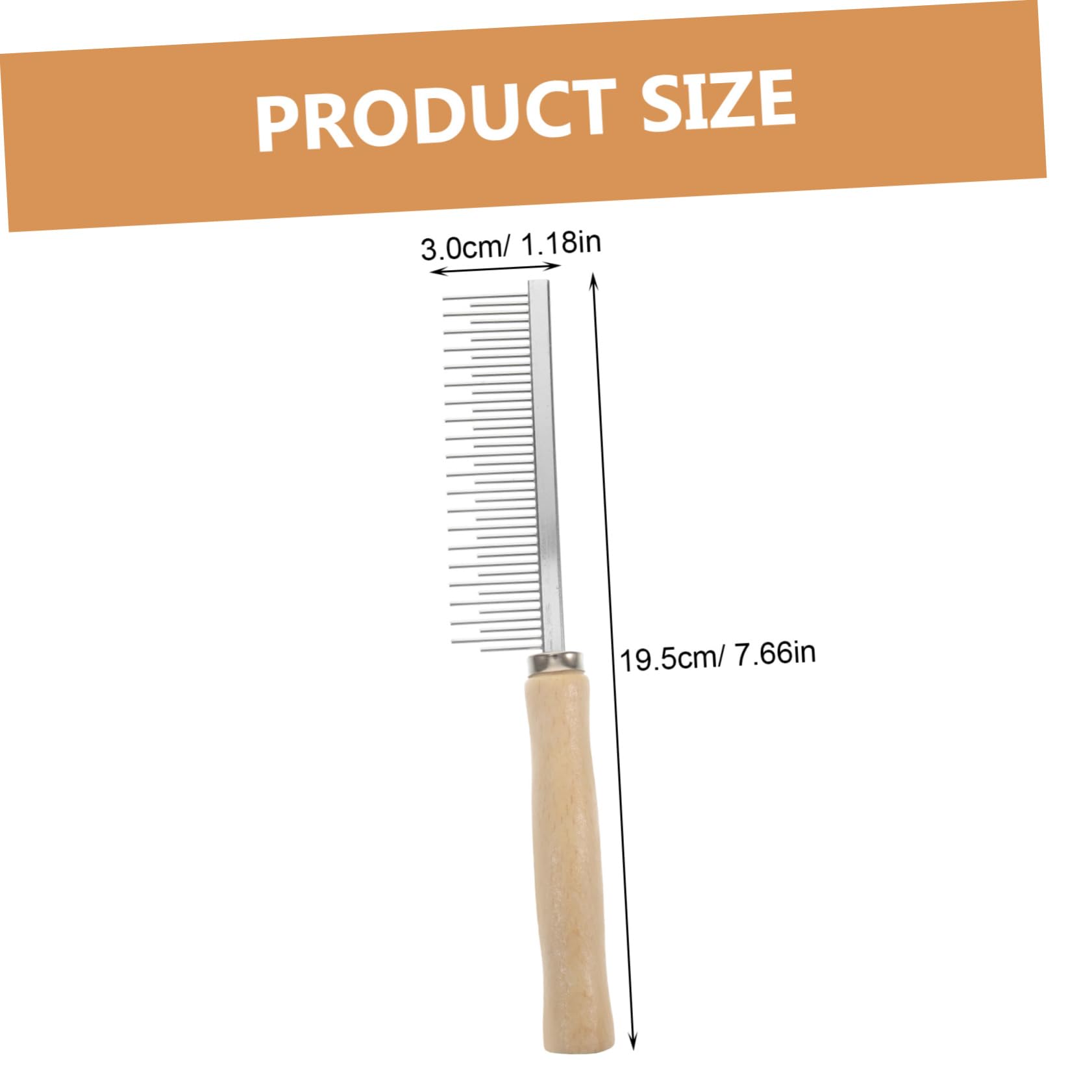 BESTonZON Daily Use Dog Grooming Comb with Wooden Handle Ergonomic Grooming Tool for Cats and High and Low for Removal Compact Pet Supply