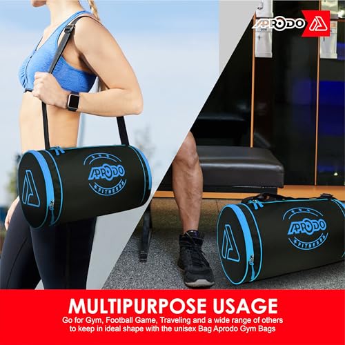 Image of APRODO Polyester PU Coated Sports Duffle /Shoulder /Gym Bag for Men & Women, 23L (18 x 9 x 9) Inch