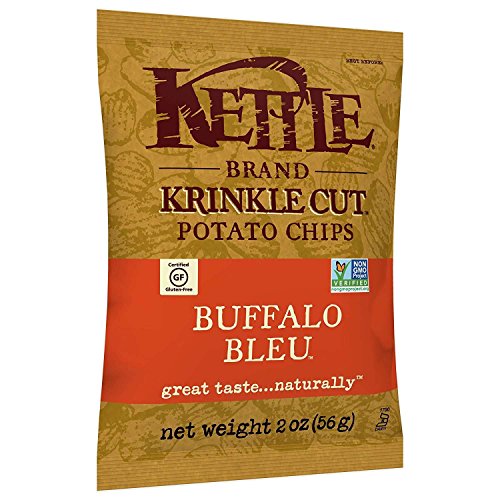 Image of Kettle Brand Potato Chips, Krinkle Cut Buffalo Bleu, 2 Ounce, 24 Count