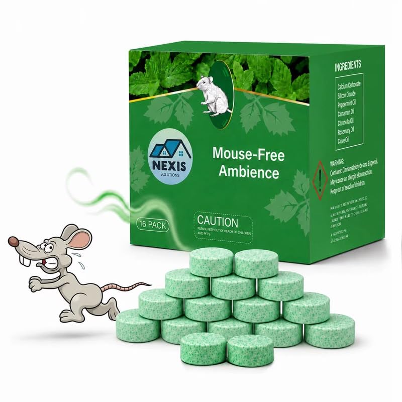 Nexis 16-Pack Advanced Rat & Mouse Repellent Balls Peppermint Oil-Formula for Ultimate Rodent Control - Cutting-Edge Technology, Natural, Safe, Long-Lasting Protection for Indoor & Outdoor