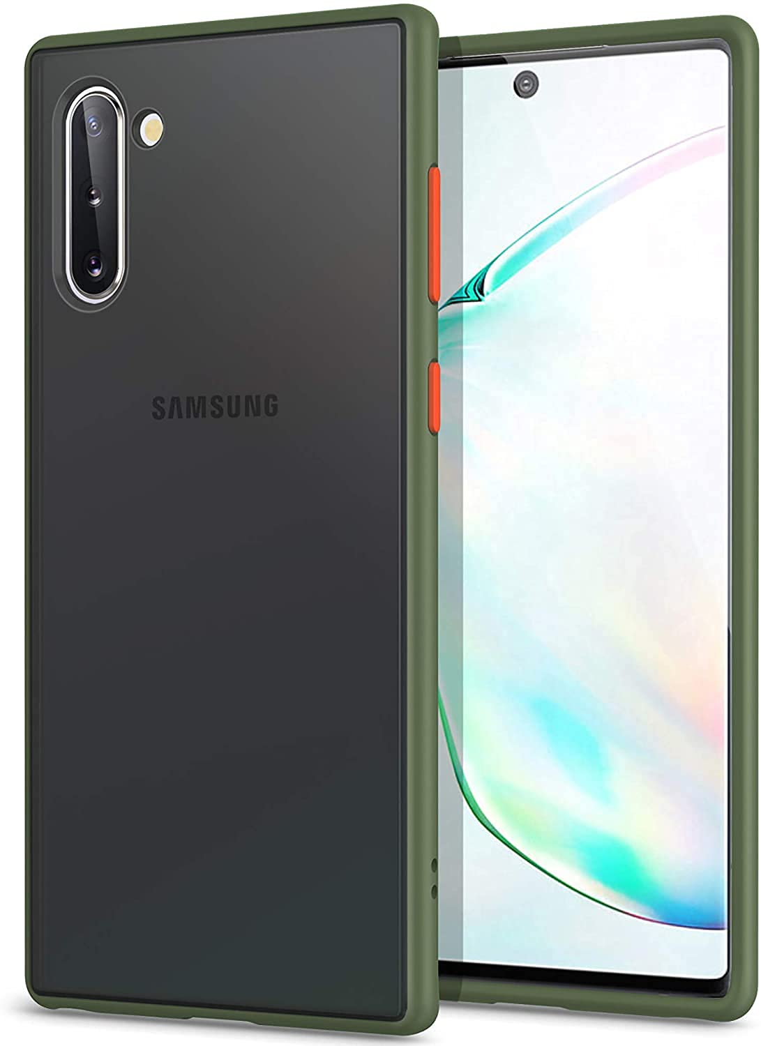 Ahonest Case for Samsung Galaxy Note 10 Slim Shockproof Phone Case [Protect from Shock/Scratch/Slip/Fingerprint] [Translucent Matte] PC Back TPU Bumper Cover for Samsung Note 10, Green