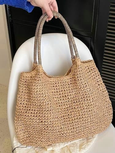 Straw Hobo Bag for Women Trendy Tote Bags Woven Shoulder Bag Large Summer Beach Handbag Purse3