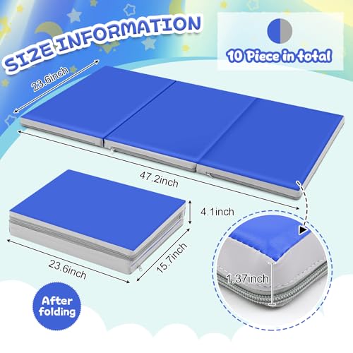 Image of Wesiti 10 Pcs Bulk Kid Nap Mat for Preschool Daycare, Foldable