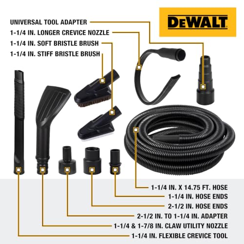 Image of DEWALT 10-Piece Car Detailing Vacuum Hose Accessory Kit, DXVA13-1002