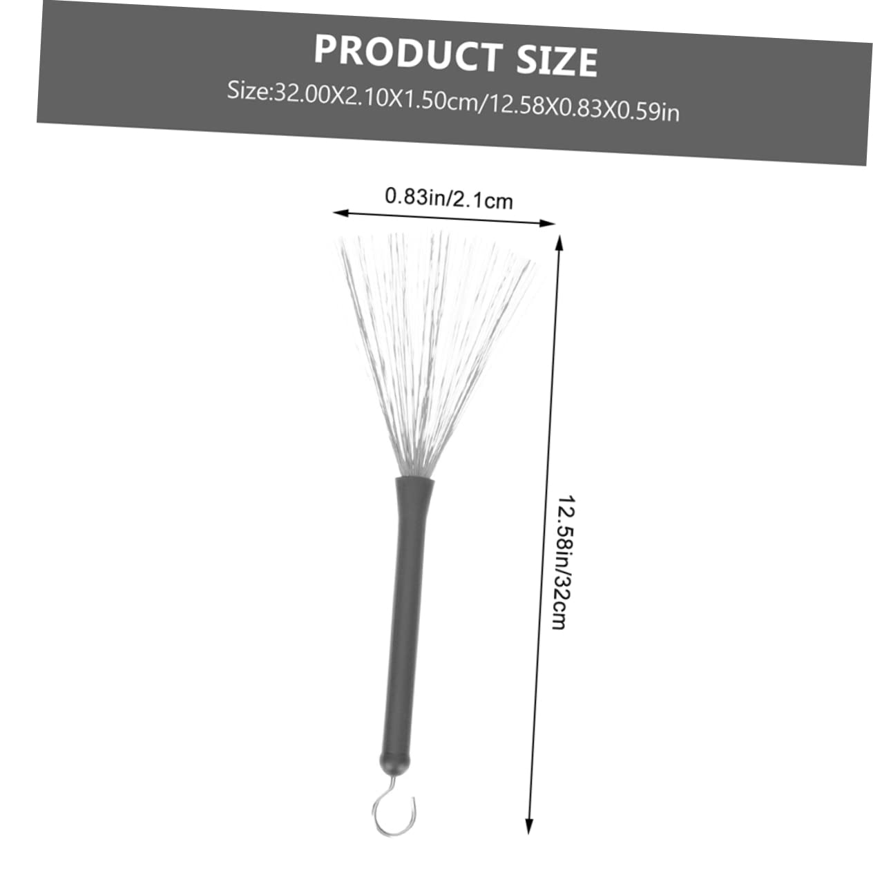 NULYLU Drum Brushes 2pcs Jazz Drum Brushes Flap Wire Brush Drum Stick for Practice Long Handle for Articulati