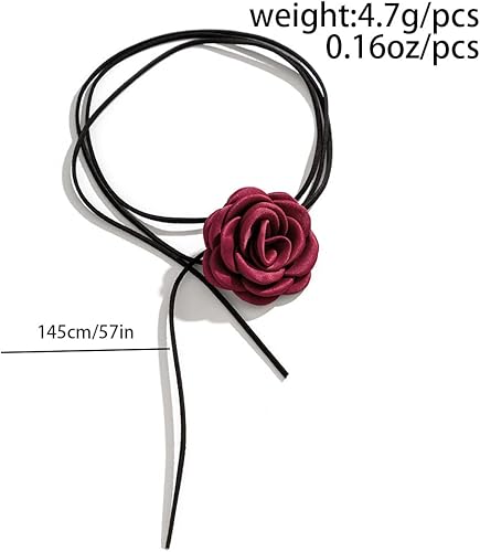 Miniatura 5 de HIIXHC Gargantilla de flores para mujer, sexy, gargantilla de cuero, gargantilla gótica, gargantilla gótica, disfraz de Halloween, regalo de joyería