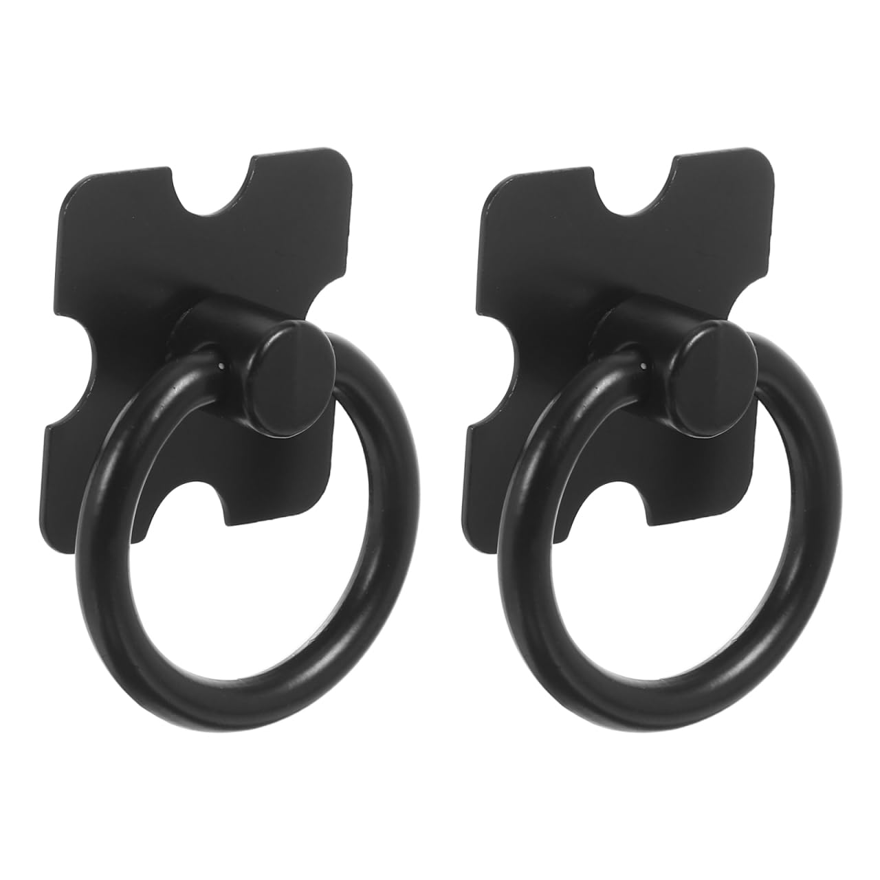 Homoyoyo 2Pcs Black Ring Pull Cabinet Handles Metal Cabinet Knob for Drawer Dresser Wardrobe Door and Cupboard Furniture Pulls for Kitchen Bathroom and Closet 1.38In