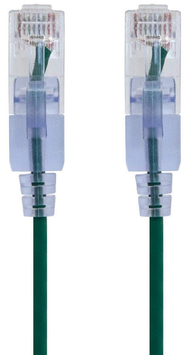 Monoprice Cat6A 3ft Green 10-Pk Patch Cable UTP 30AWG 10G Pure Bare Copper Snagless RJ45 SlimRun Series Ethernet Cable