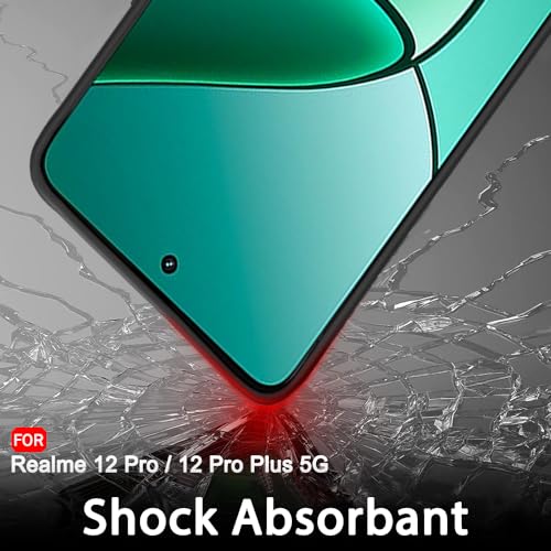 Image of TheGiftKart Sleek Back Cover Case for Realme 12 Plus 5G / Realme P1 5G / Narzo 70 5G / Narzo 70 Pro 5G | Slim Fit Protective Design | Camera Protection Bump | Soft Back Cover Case (Silicone, Black)