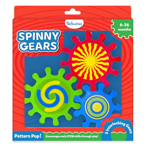 Image of Skillmatics Spinny Gears for Babies - Detachable Interlocking Suction Gears Toy for Window, Table & Bath, Sensory & Fine Motor Activity Toy, Travel Toy for Toddlers 6-36 Months (Set of 3)