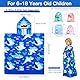 BITOYO Badeponcho mit Kapuze, Extragroßes Handtuch Kinder Mikrofaser Strandtücher Schwimmen Pool Handtuch Badetuch Duschtücher für Mädchen Jungen mit Einer Körpergröße von 120–170 cm (Hai)