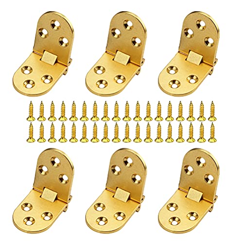 Charnières de Table Pliantes,Charnière Laiton,6 Pièces Charnière Plate Connecteur Rabattable Montage de Meubles en Pliant Flip Pliable Alliage Zinc,Flip Top Charnière Avec Vis