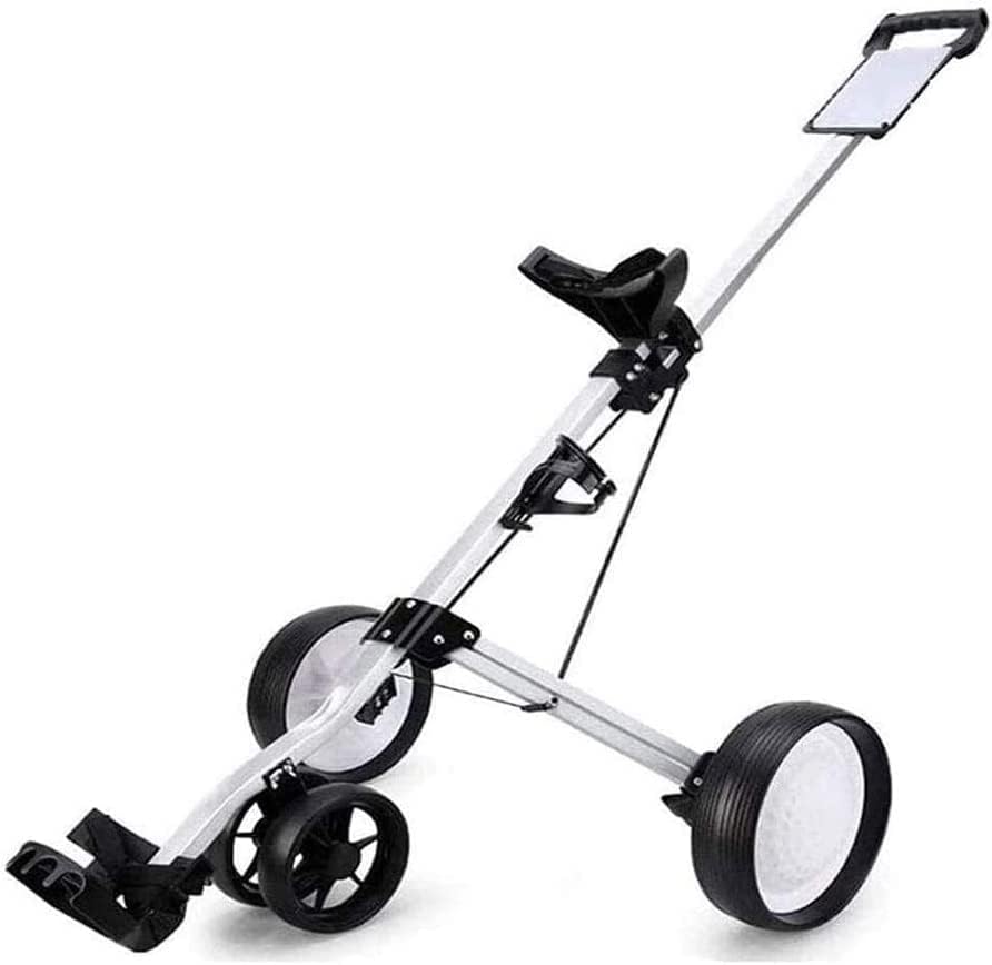 Golf Trolley Golf Push Cart Golf Pull Cart, 4-Wheel Foldable Push Cart with Score Board, Hand Push Golf Cart, for Outdoor Travel Home Sport Exercising