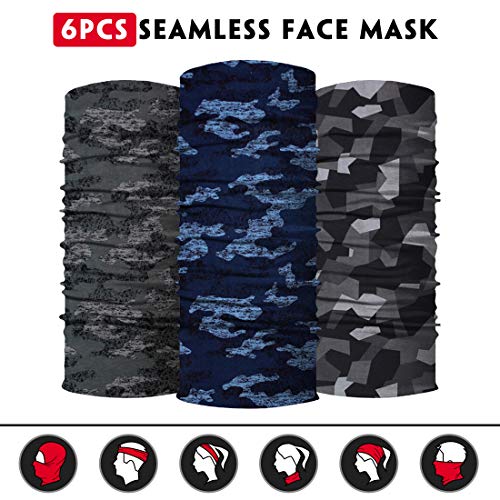 image for Venswell Neck Gaiter Face Mask Men Women,Seamless Bandana Rave Face Co
