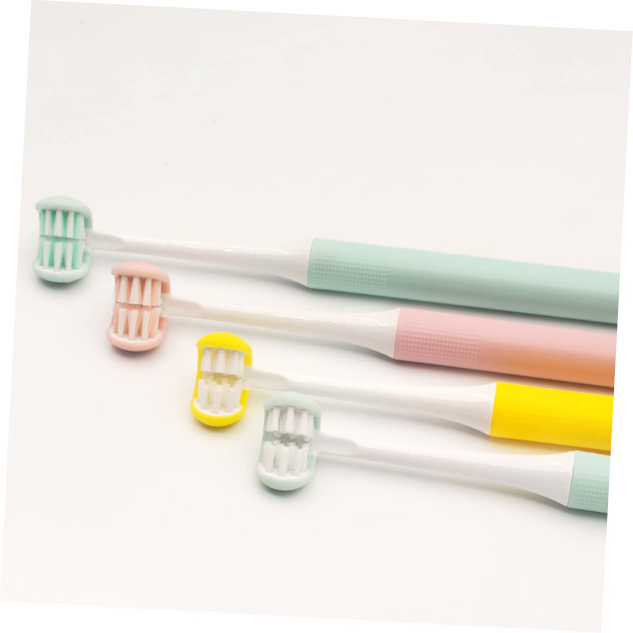 Spazzolino da Denti Design Avvolgente in Pp Portatile per Adulti 3 Lati Setole Morbide e Protezione per Cura Orale Quotidiana