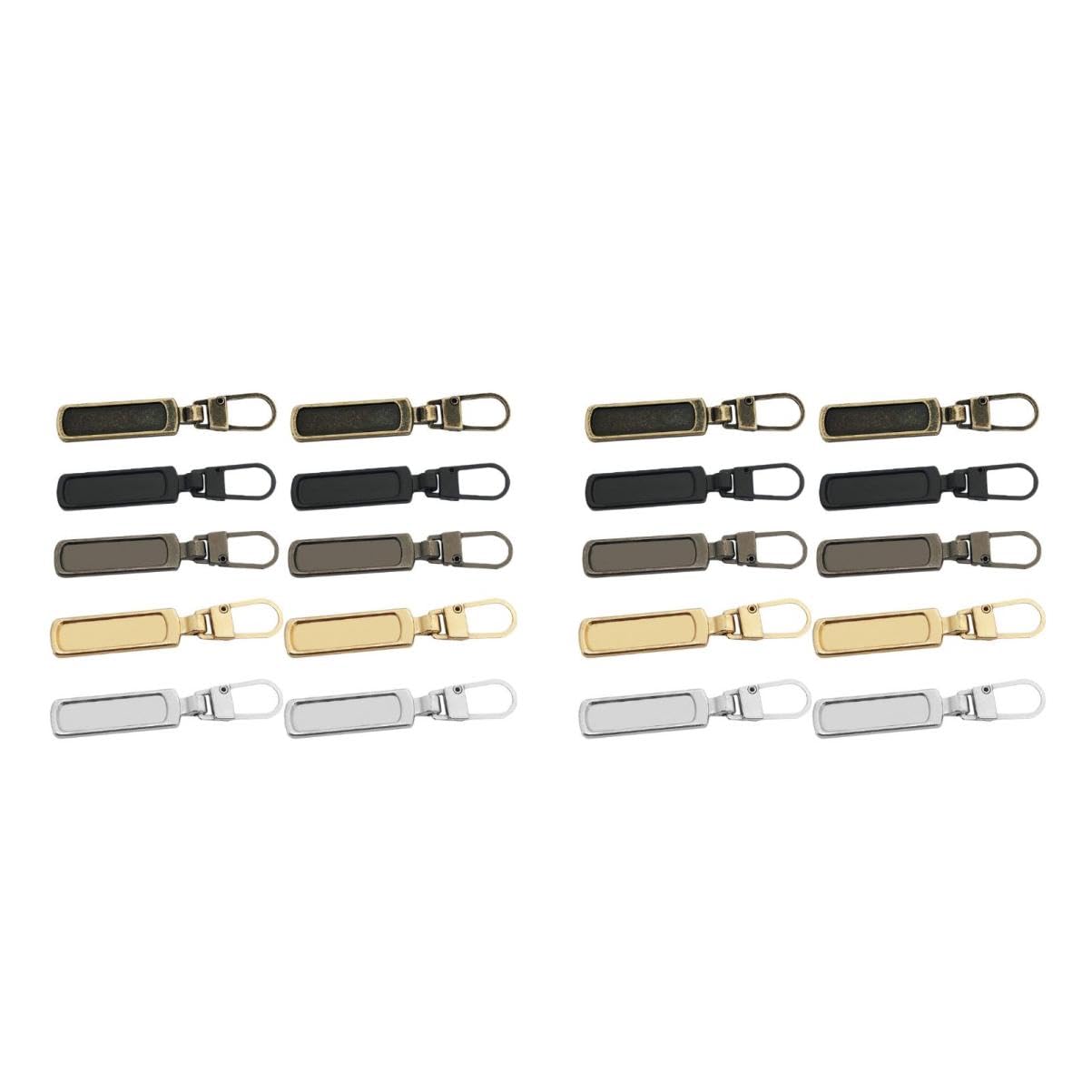 HOMSFOU 2sets 10pcs Durable Zipper Pullers Zipper Heads for Bags Jackets Pants Easy Replacement for DIY and Repair Needs Fine Craftsmanship 10pcs*2