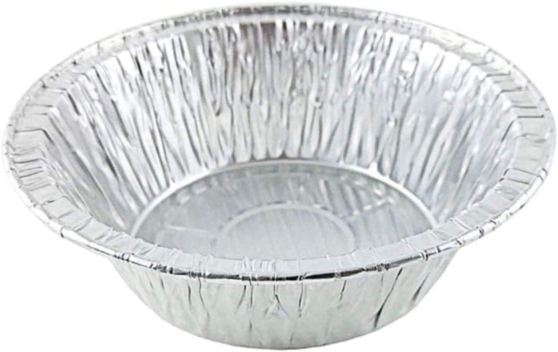 PACTOGO Disposable Aluminum 5 3/4" Meat Pot Pie Extra Deep Pan Baking Tin (Pack of 50)