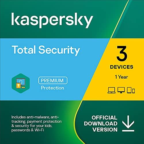 Kaspersky Total Security 2022 | 3 Devices | 1 Year | PC/Mac/Android | Online Code