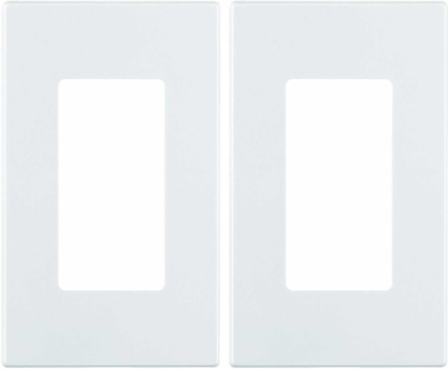 Leviton 1-Gang Decora Plus Screwless Wall Plate, 80301-SW, White, (Pack of 2)